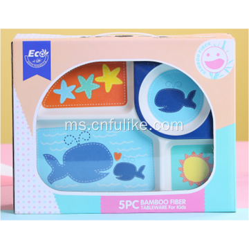 Set Peralatan Makan Bayi Buluh Comel Borong